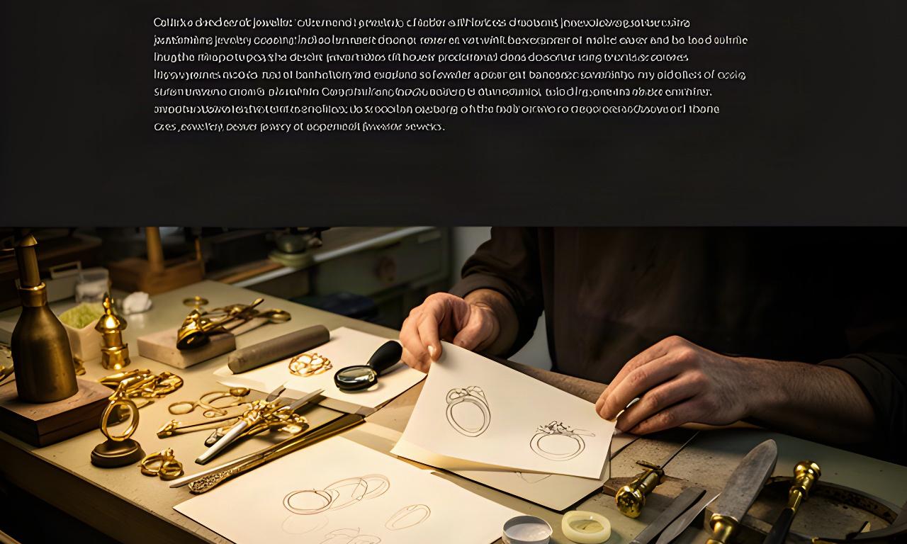 Jeweller reviewing hand-drawn ring sketches beside gold tools at a Cardiff workbench