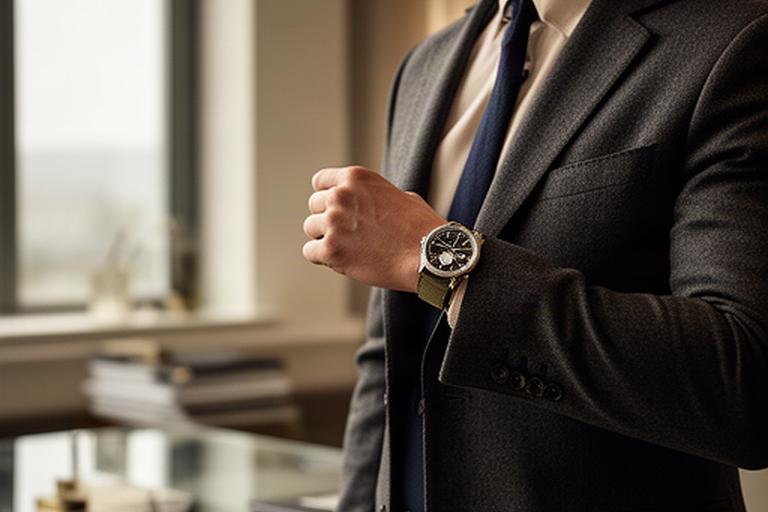 Well-dressed professional wearing a tailored jacket and understated watch in a Cardiff office
