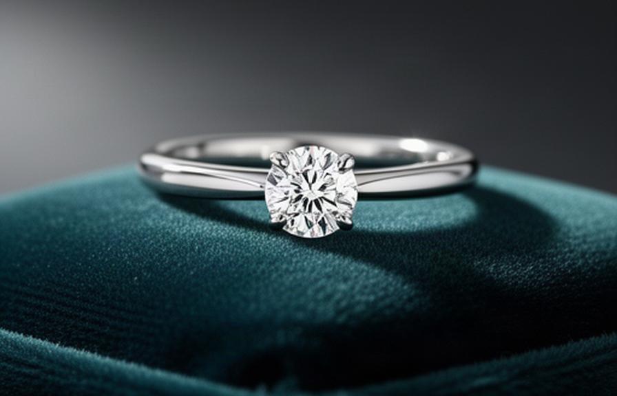 Reimagined family diamond ring with a new platinum setting photographed on a velvet pad